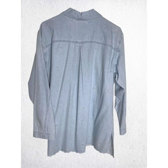 Vintage Womens Medium Demin Shirt Button Up Embroidered Susan Bristol Y2K - Picture 3 of 9
